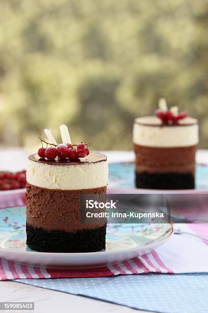 Tripple Chocolate Mousse Cakes Stock Photo - Download Image Now - Bakery, Blue, Cake