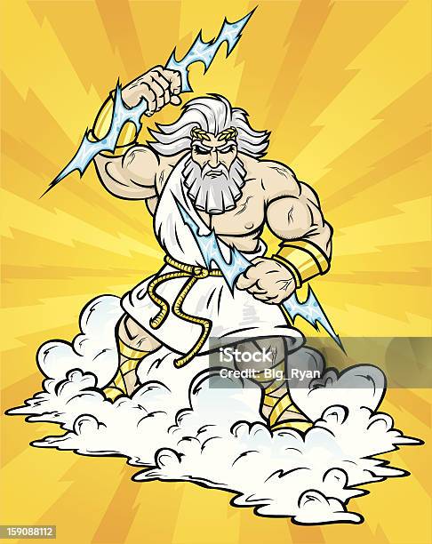 Ilustración de Zeus y más Vectores Libres de Derechos de Zeus - Zeus, Relámpagos, Dios Griego