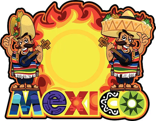 Vector illustration of Colorful Mexico illustration template