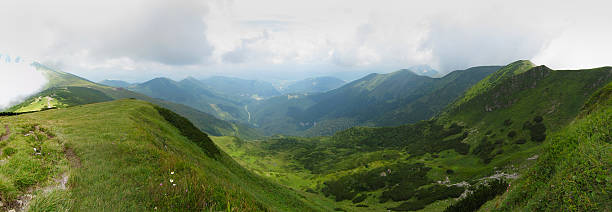 mountain range panorama stock photo