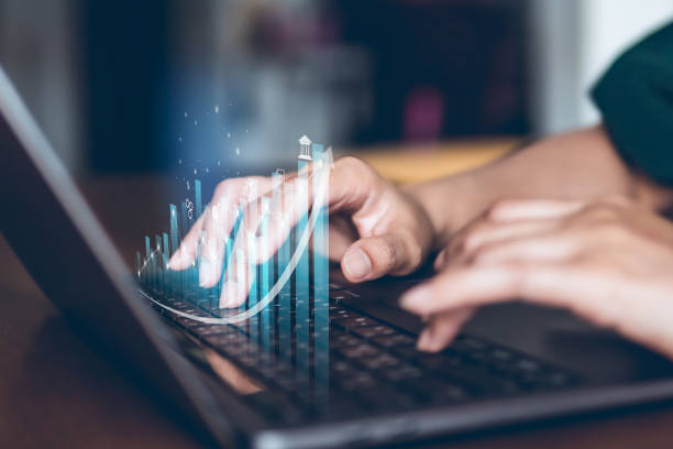 istock Concept business growing graph, chart with company progress and growth by year, 2024, economic growth, Business people check and analytic data of Annual Economic Growth Data. 1590922209