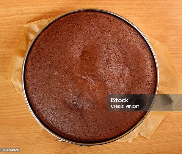 Baked Cake In Springform Pan Stock Photo - Download Image Now - Chocolate, Directly Above, Baked Pastry Item