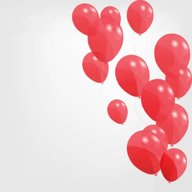 Vector illustration of Vector illustration of a bunch of red helium balloons