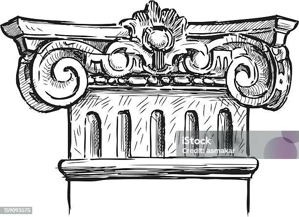 Ilustración de Fragmento De Antigüedades De La Columna y más Vectores Libres de Derechos de Columna arquitectónica - Columna arquitectónica, Croquis, Anticuado