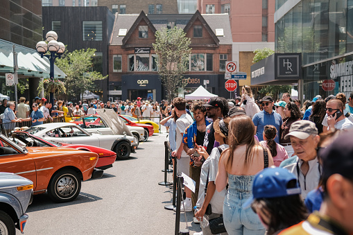 Toronto Ontario Canada June 18, 2023 13th annual Yorkville Exotic Car Show. Bloor Bay, Father's Day