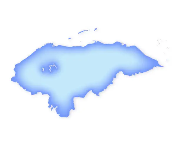 Vector illustration of Honduras Soft Blue Vector Map Illustration