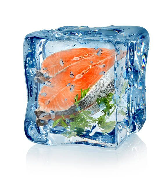 각얼음 및 고기잡이, 파슬리 - iced fish 뉴스 사진 이미지