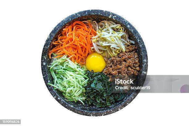 Bibimbap Coreano Foto de stock y más banco de imágenes de Bi Bim Bap - Bi Bim Bap, Vista elevada, Recortable