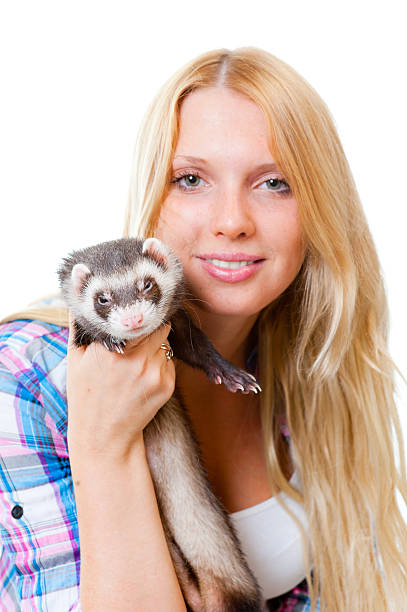 istock Girl kissing a ferret 159096964