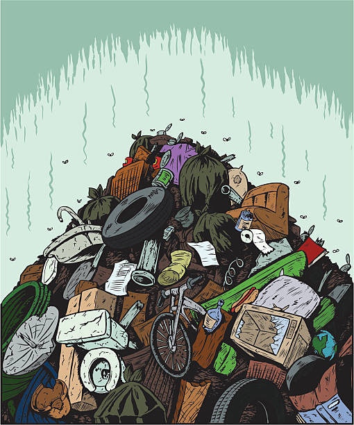 쓰레기 수거장 - garbage food compost unpleasant smell stock illustrations