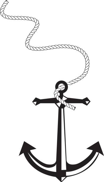 якорь - anchor and rope stock illustrations