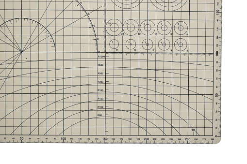 wardrobe on paper blueprint, 3D rendering, illustration