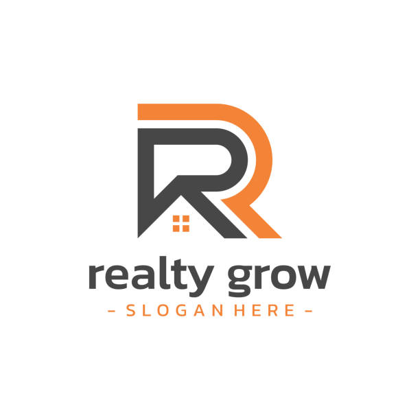 Property growth design vector. Property growth design vector. r arrow logo stock illustrations