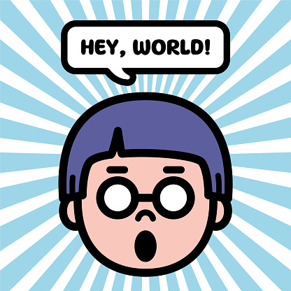 Cute Characters Designs Vector Art Illustration.
Funny character design of a boy with eyeglasses.
