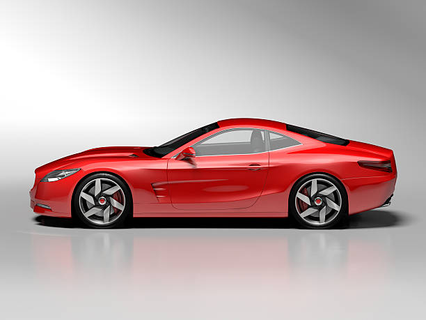 istock A beautiful red sports car with reflection 159112200