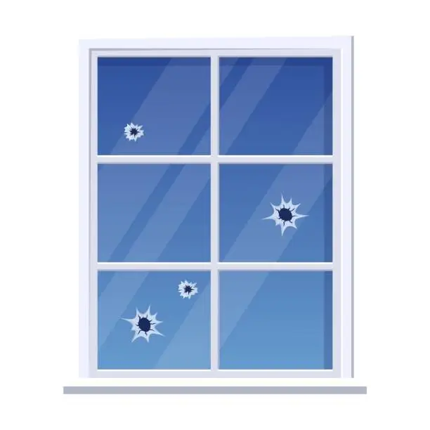 Vector illustration of Rectangular window shape with holes vector