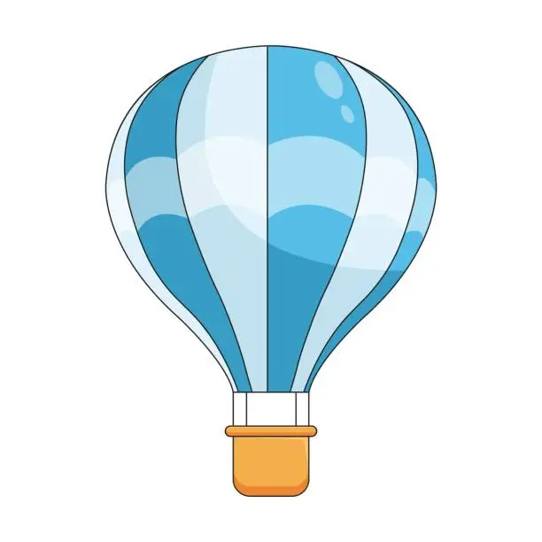 Vector illustration of Blue hot air balloon vector