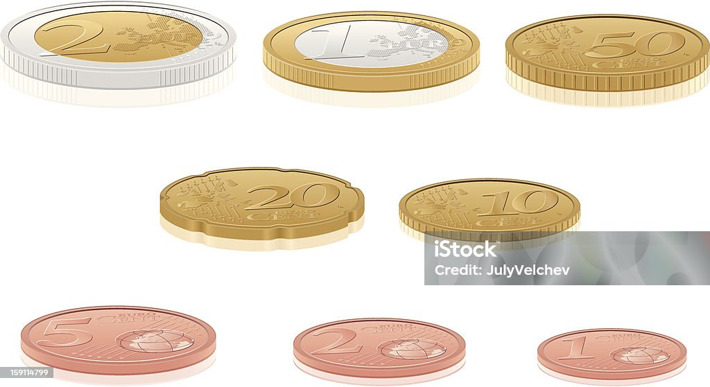 Monedas de euro - arte vectorial de Moneda libre de derechos