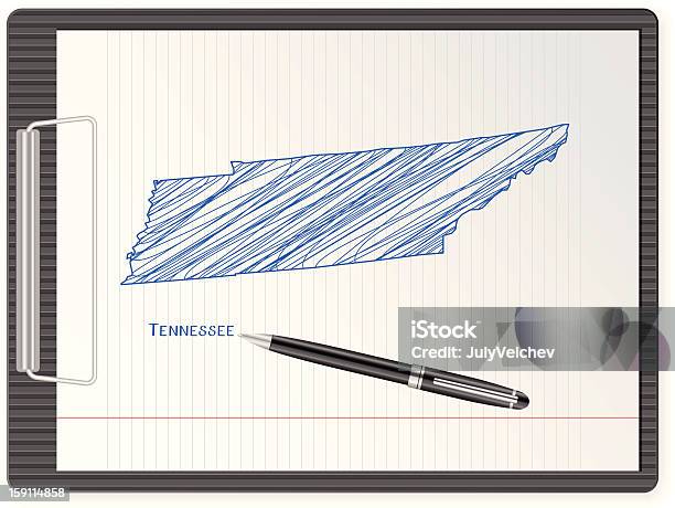 Klemmbrett Тennessee Karte Stock Vektor Art und mehr Bilder von Amerikanische Bundesstaatsgrenze - Amerikanische Bundesstaatsgrenze, Ausrüstung und Geräte, Blau