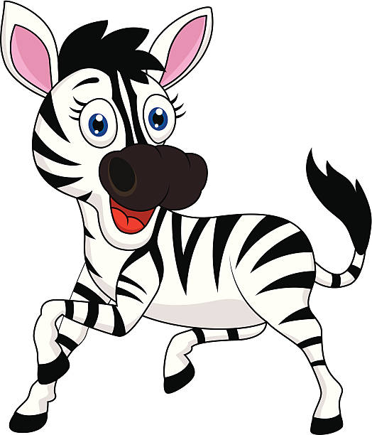 Śmieszna zebra – artystyczna grafika wektorowa