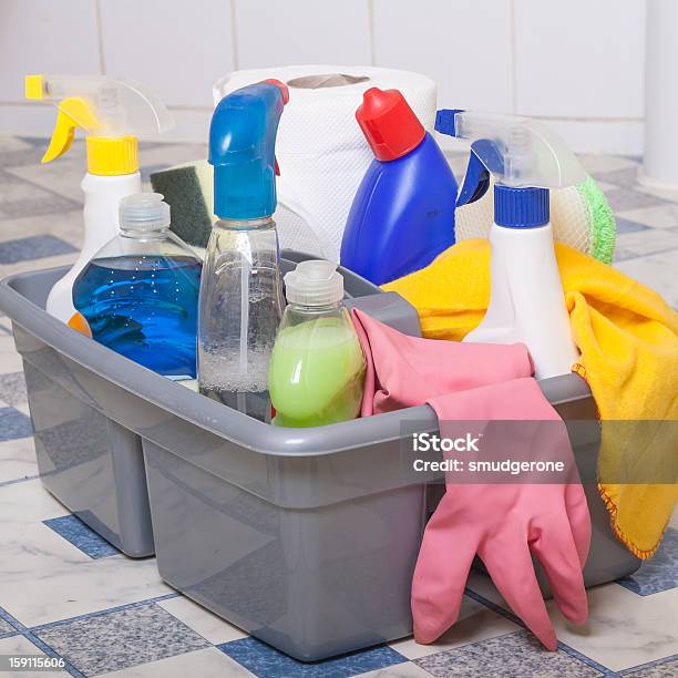 Cleaning Bathroom Clean Kitchen Stock Photo - Download Image Now - Bathroom, Blue, Chemical
