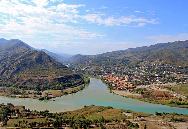 istock River junction on mountains and sky background 159117550
