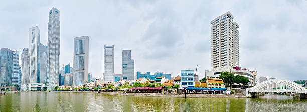 istock Singapore river quay with skyscrappers and restaurants 159117628