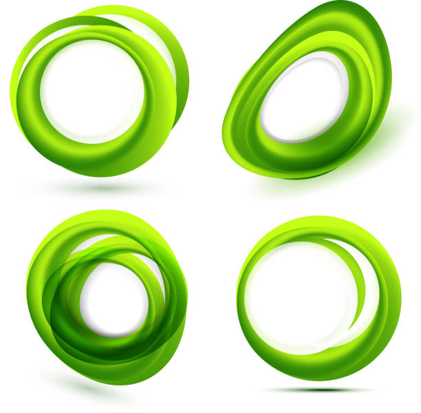 Shiny green shapes vector art illustration