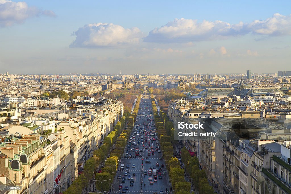 이 샹젤리제 거리, 파리 - 로열티 프리 0명 스톡 사진