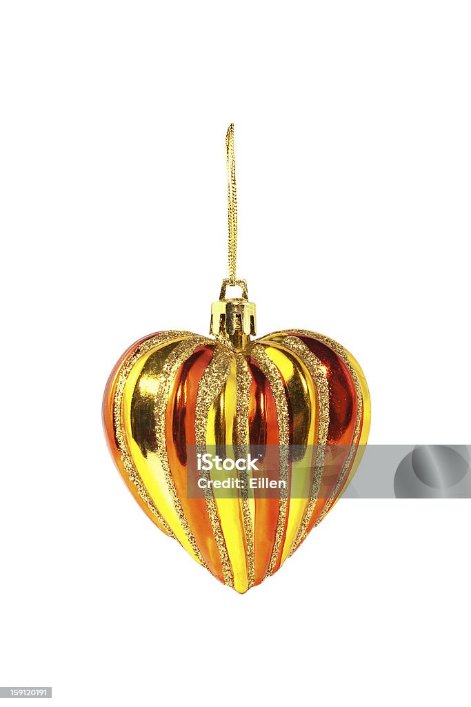 Palla di Natale di cuore isolato su bianco - Foto stock royalty-free di Amore