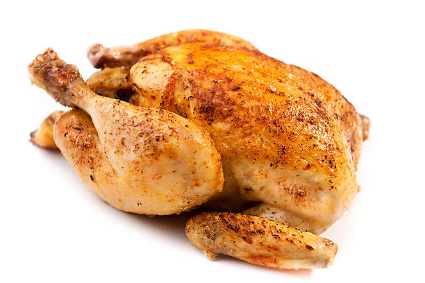 roast chicken - roast chicken chicken roasted isolated stock-fotos und bilder