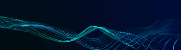 istock Abstract wave of musical sounds. Smooth information transfer. 3D rendering. 1591212744