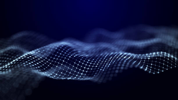 istock Hexagonal digital communication structure. Connection of dots and lines on a dark background. 3D rendering. 1591212759