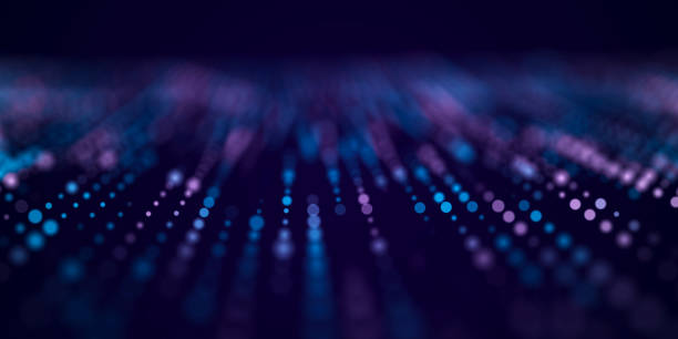 istock Abstract bright wave of glowing particles. The flow of musical sounds. Big data visualization. 3d rendering. 1591212811