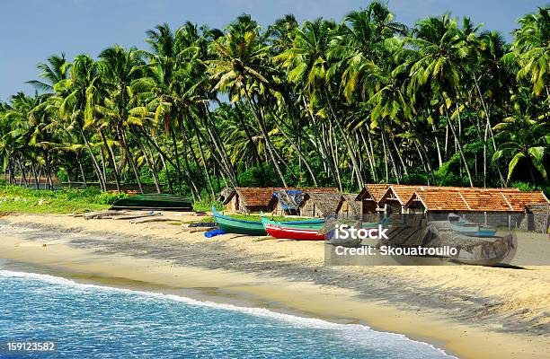 Fishing Village In Goa Stock Photo - Download Image Now - Goa, Beach, Hut