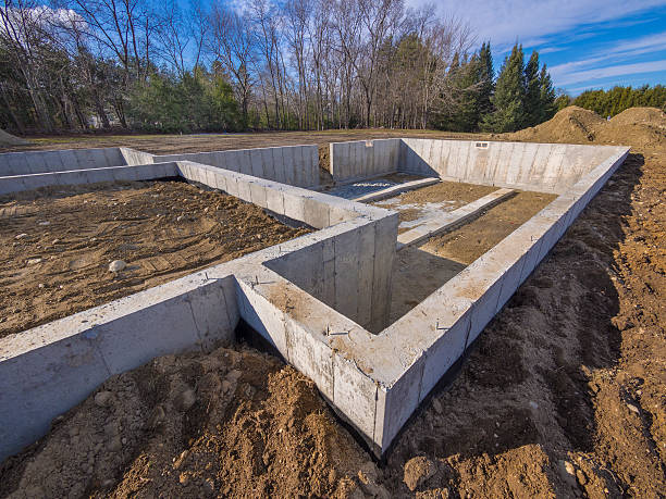 istock Concrete new house foundation 159123857