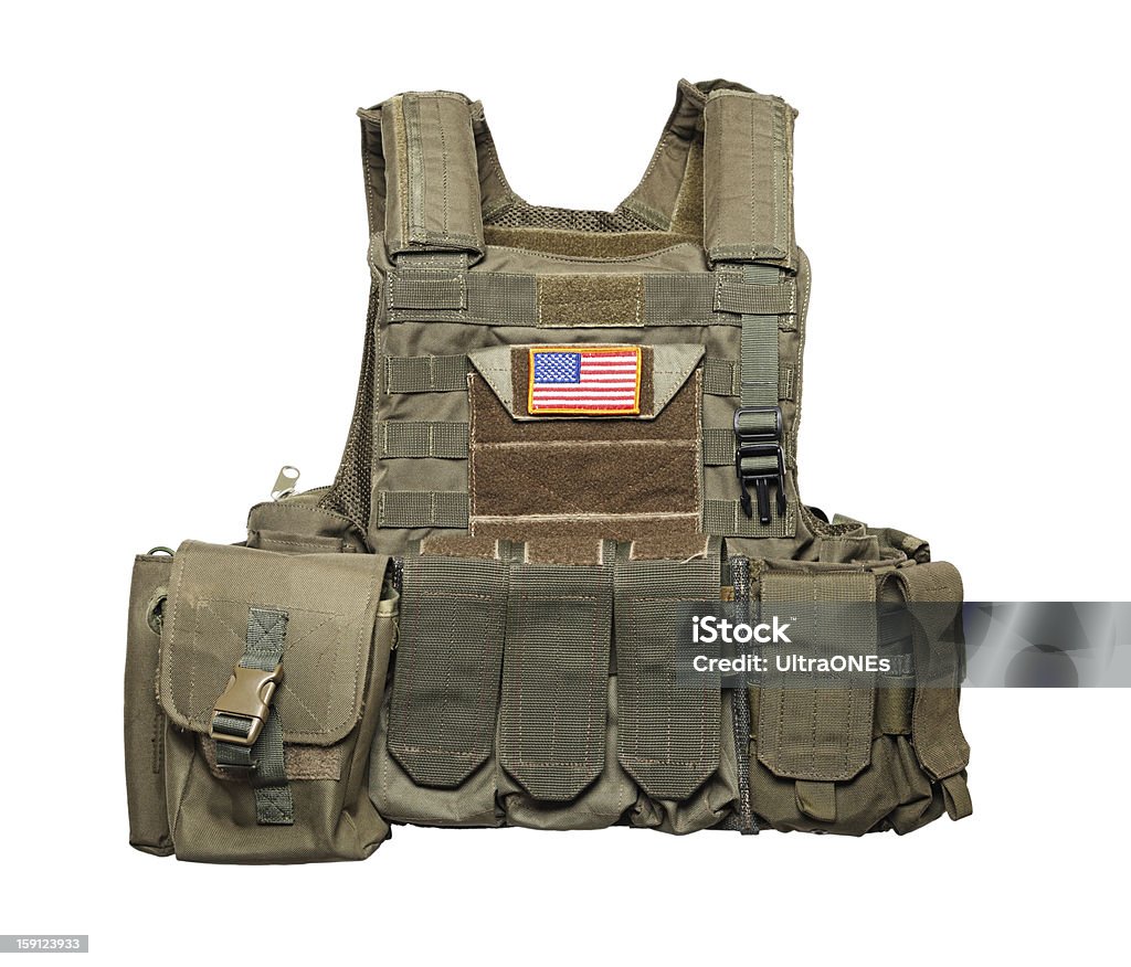 U.S. Army tactical bulletproof vest U.S. Army tactical bulletproof vest. Isolated on a white background. Stidio shot Army Stock Photo