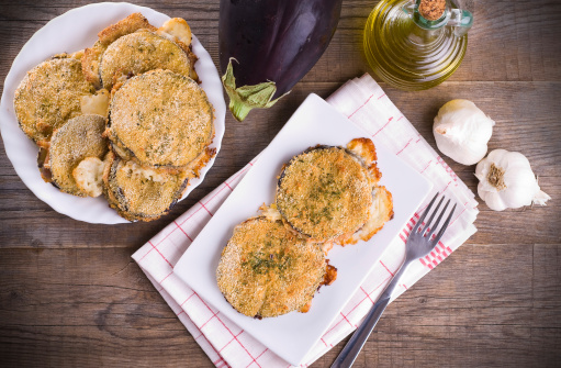 Eggplant cutlets.