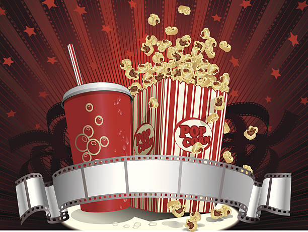 Soda Cup, Popcorn i Filmstrip WEKTOR – artystyczna grafika wektorowa