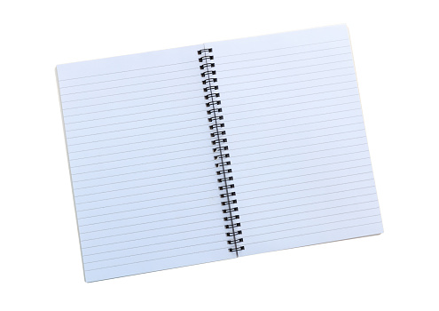 Blank notebook isolated on white background,