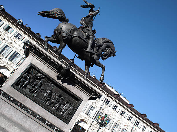 istock Equestrian monument in Piazza San Carlo , Turin 159127075