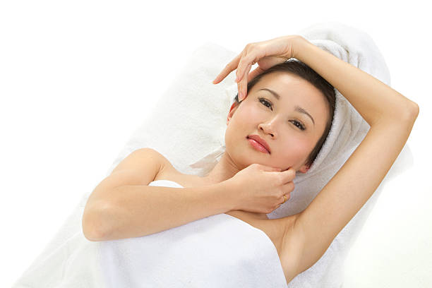 istock Beautiful woman wrapped in towels 159128317
