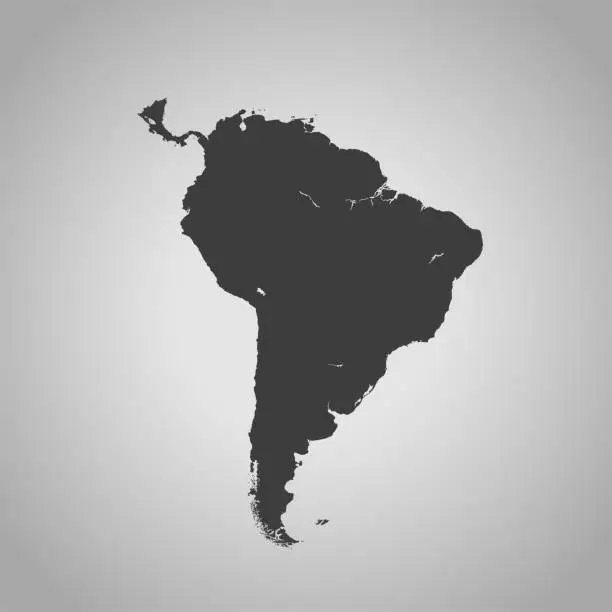 Vector illustration of South America map