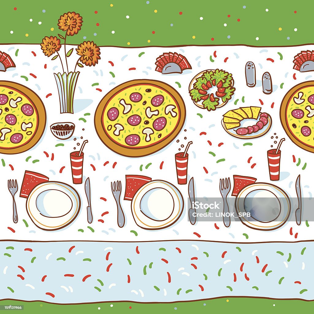 Linge de Table Pizza motif. - clipart vectoriel de Aliment libre de droits