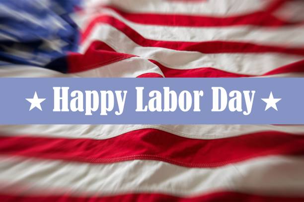 istock Happy Labor Day text on US America flag background, 1591332509