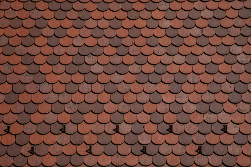 Brown terra cotta roof tiles texture red protection background seamless