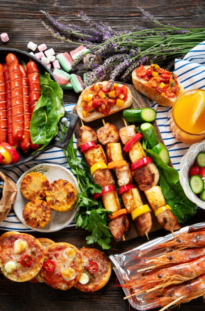 istock Summer BBQ or picnic food concept. 1591368856