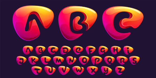 istock Alphabet set cut out of triangle sphere shape. Multicolor metallic arrow icons template. Abstract vector design element. 1591373764