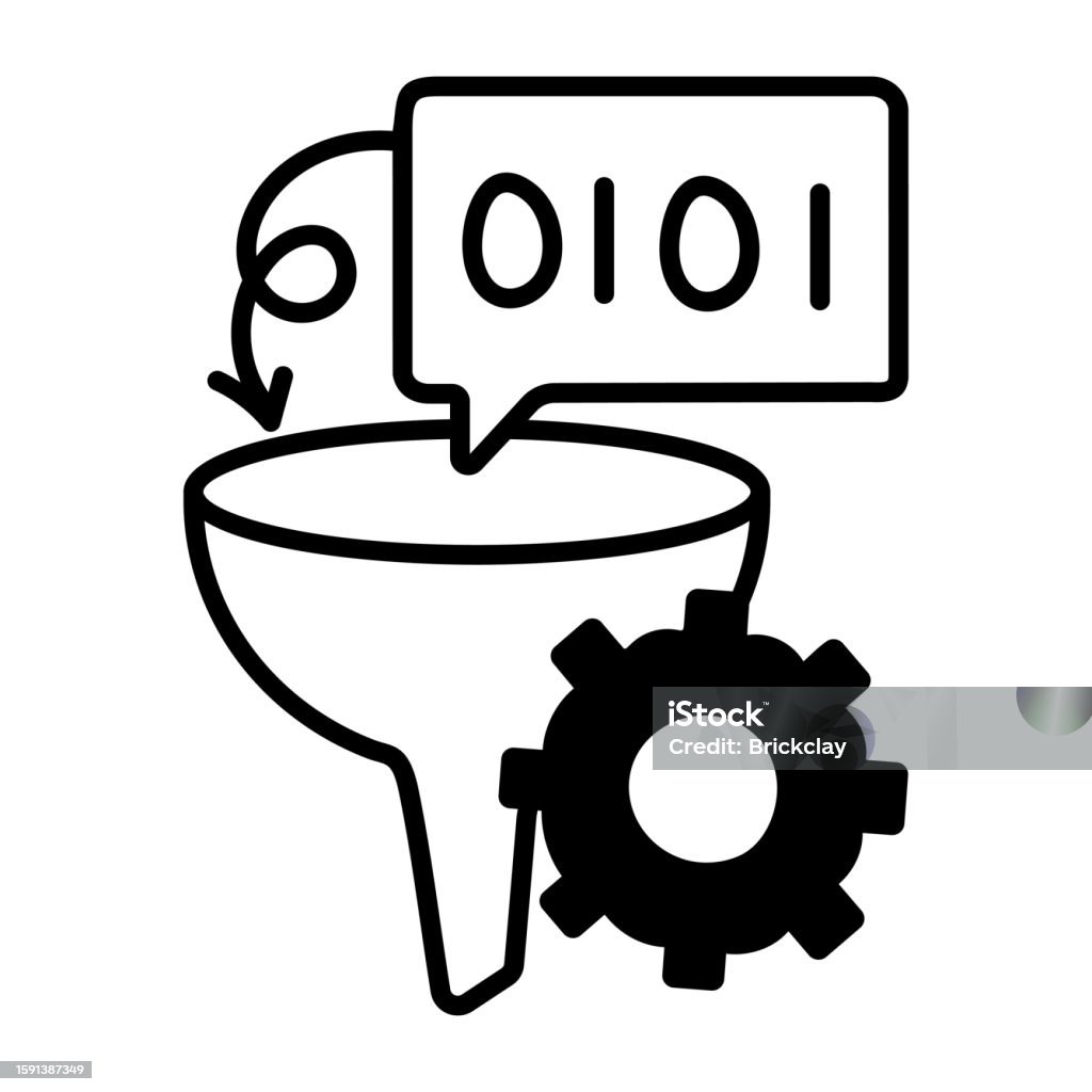 Binary Funnel Stock Illustration - Download Image Now - Binary Code ...