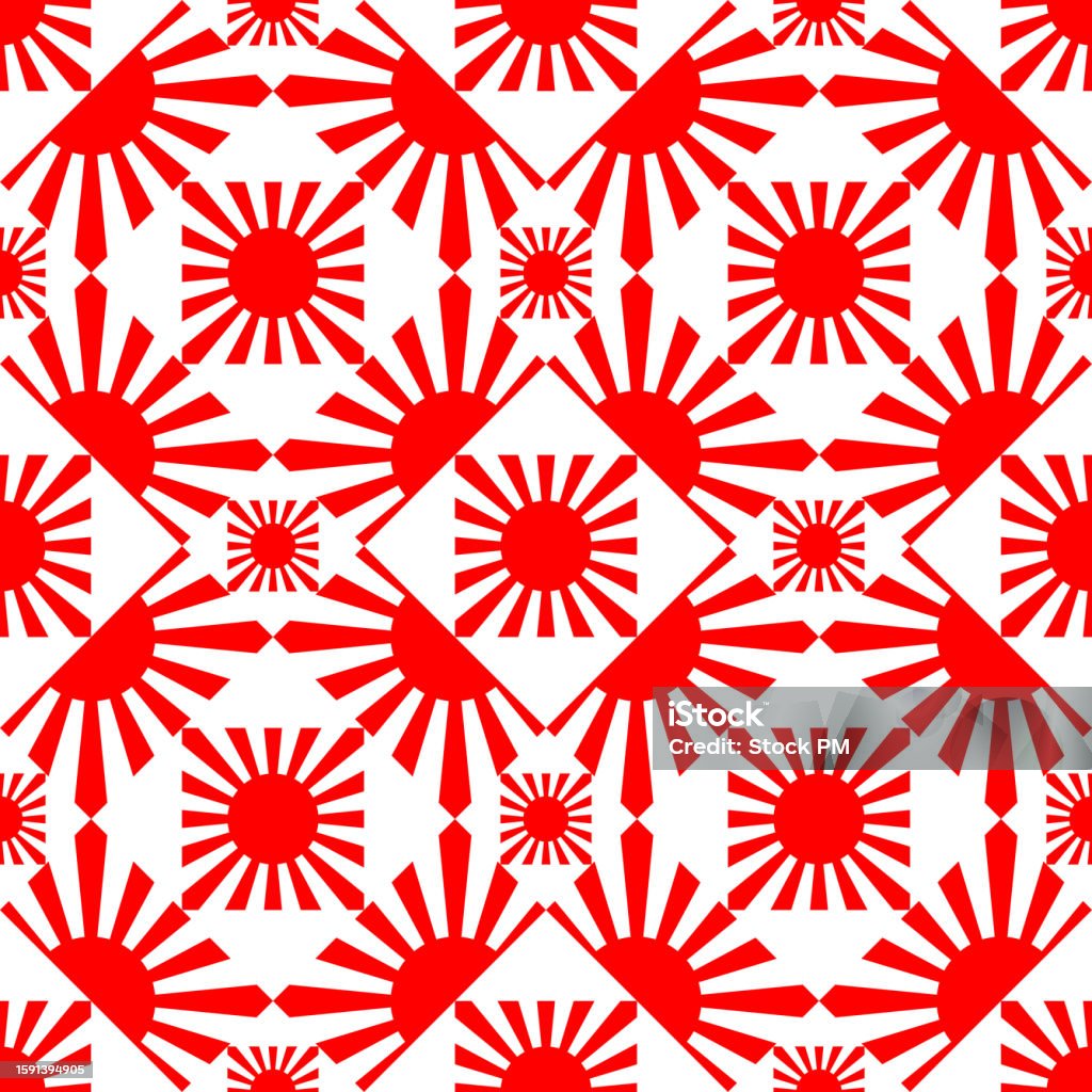 Japanese Ray Pattern Japanese Pattern Red Sun Background Vector Illustration Stock ...